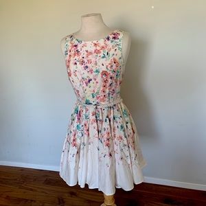 LC Lauren Conrad Floral Pleated Fit & Flare Dress